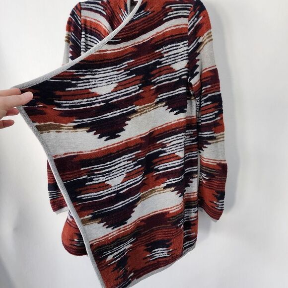 Lucky Brand Aztec multi color open front textured cardigan womens size L - Picture 2 of 6
